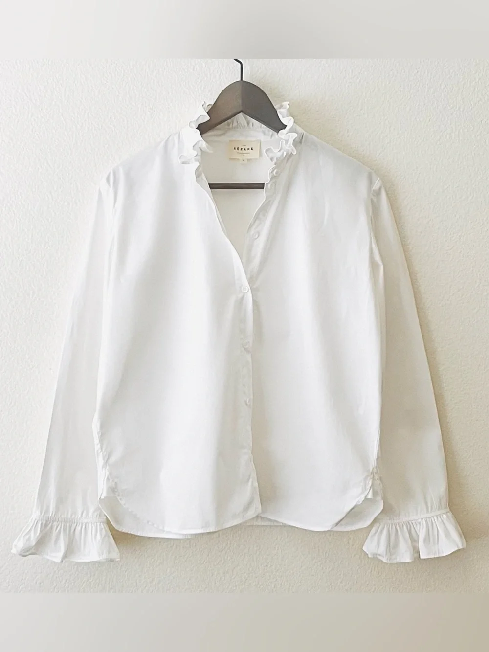 Sezane ERINE SHIRT Size: US4/EU36 Color: Ecru